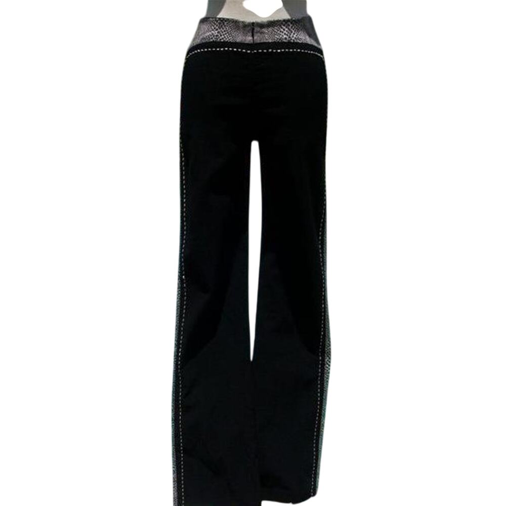 Cache Black Flat Front Stretch Textured Reptile W… - image 1